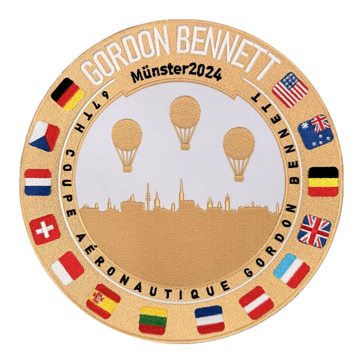 Bügelaufnäher Gordon Bennett 2024 - Offizieller Rückenaufnäher der Gordon Bennett Race Münster